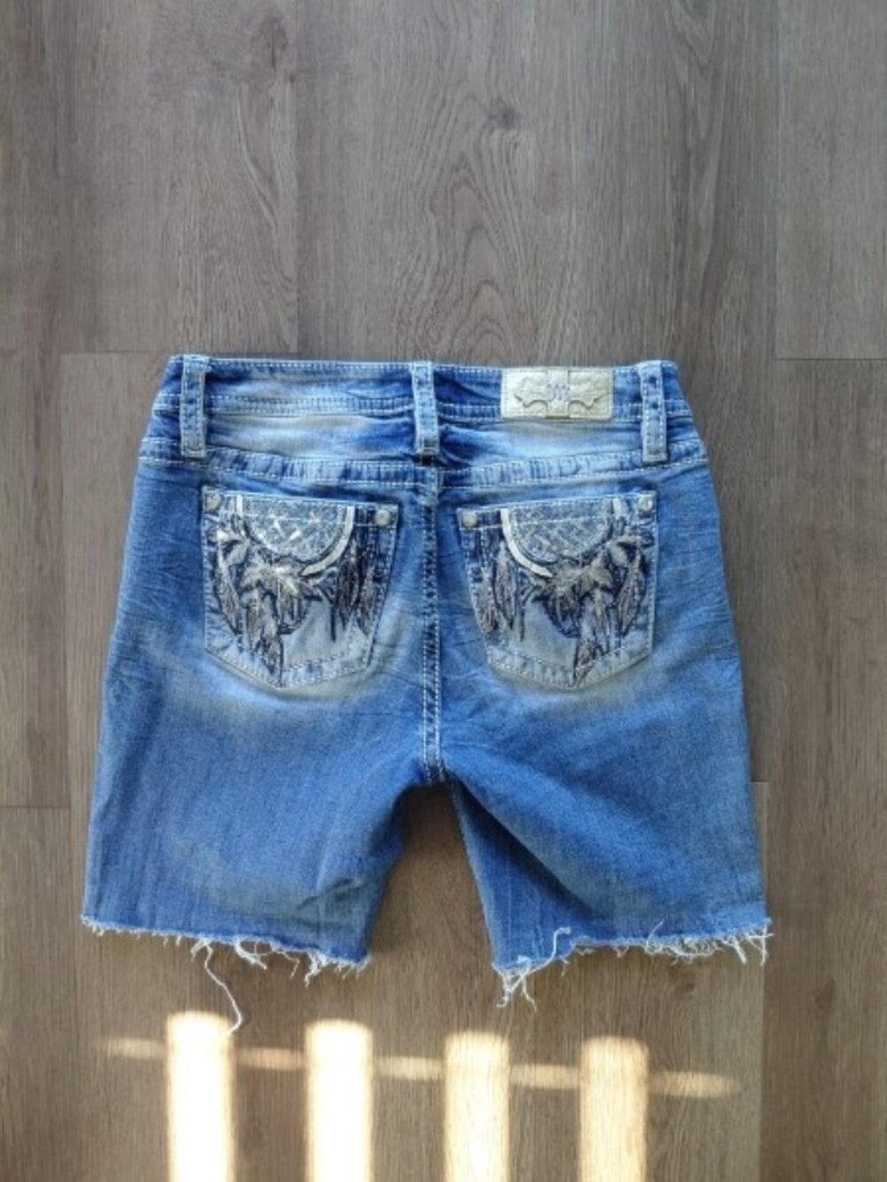 Miss Me Los Angeles Mid-Rise Bootcut Denim Shorts | Women's 29 | 34" Inseam